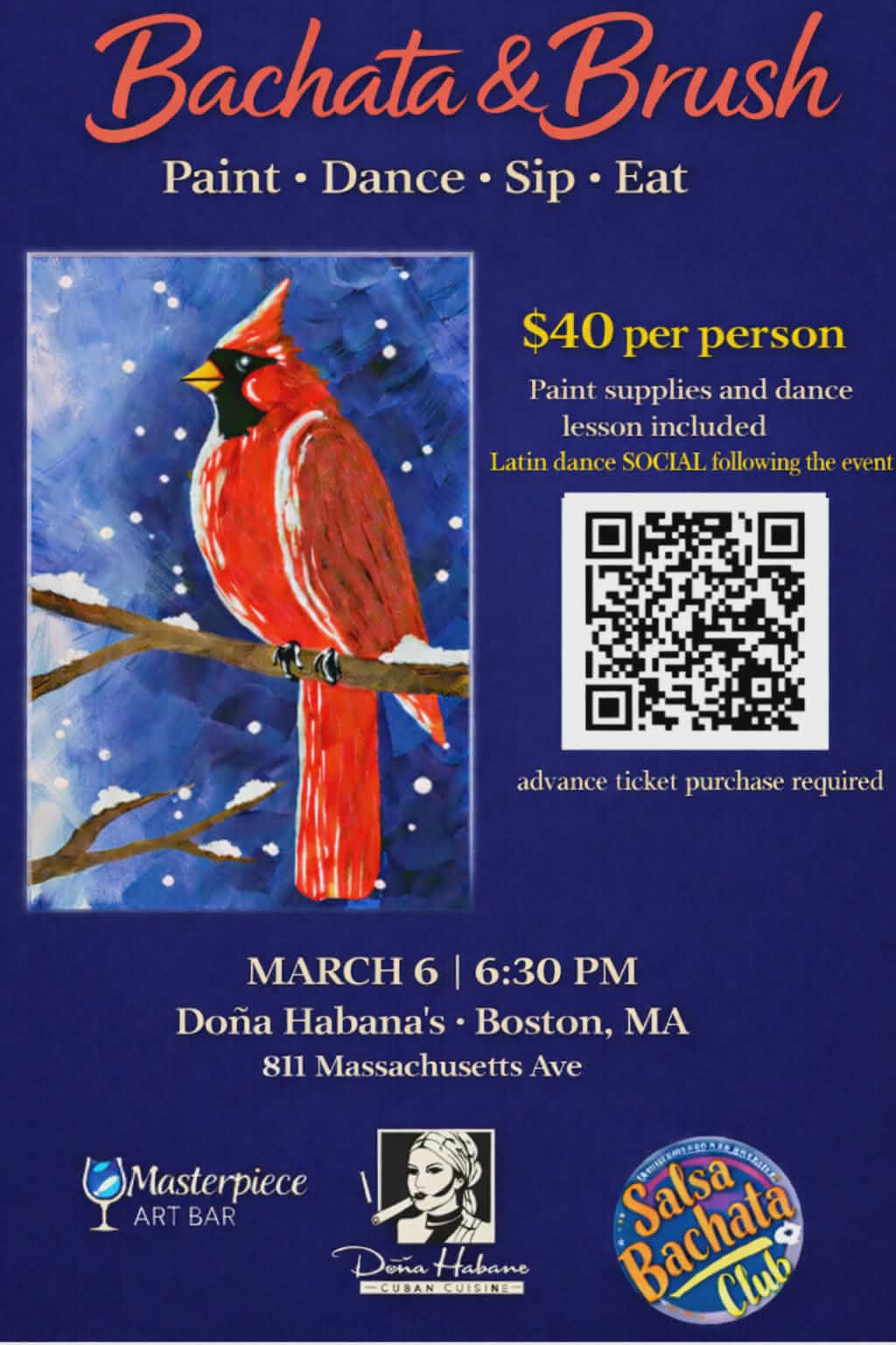 Bachata & Brush: Paint. Dance. Sip. Eat.