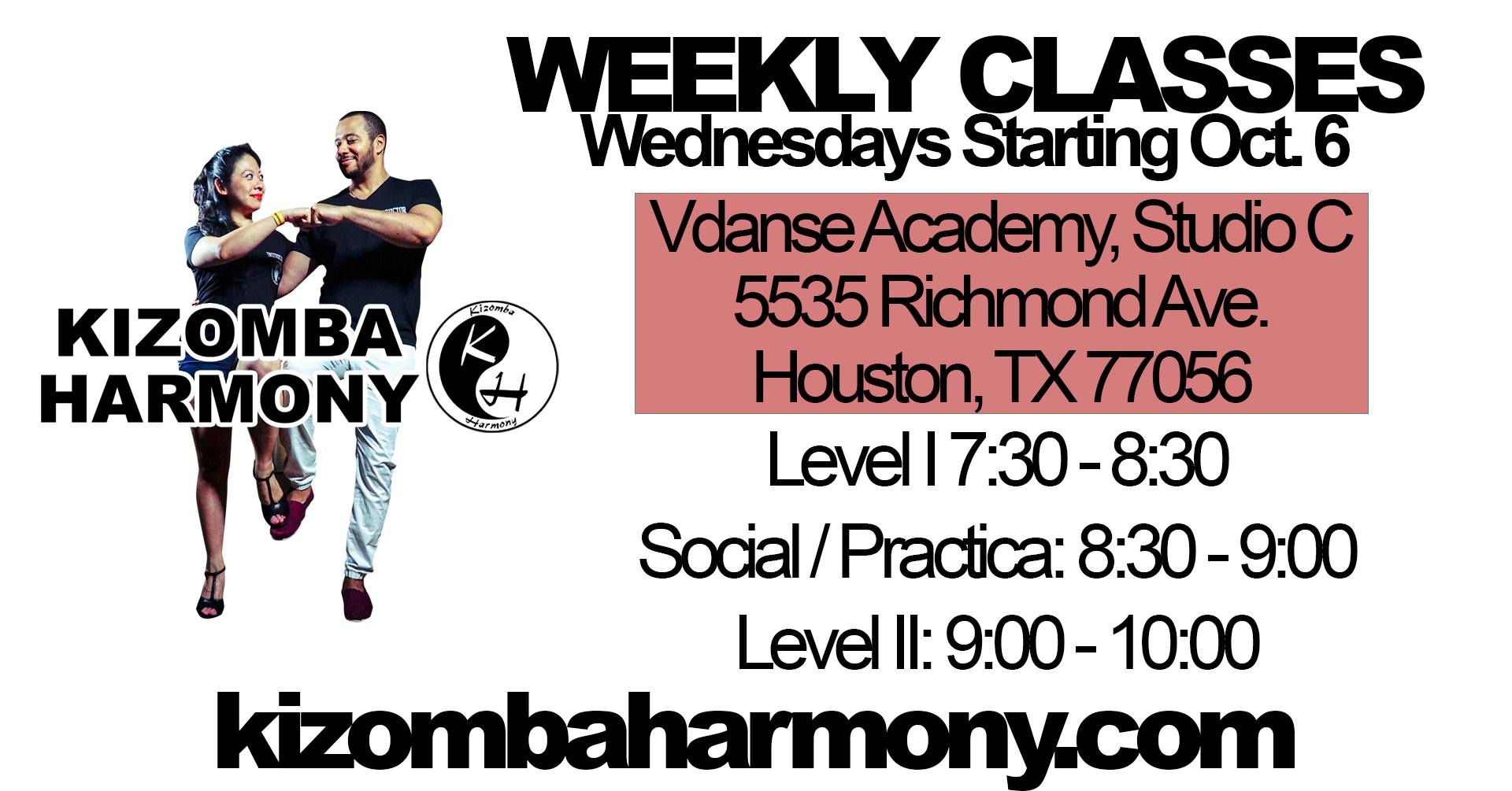 Kizomba Harmony Weekly Classes (8 Week Cycle)