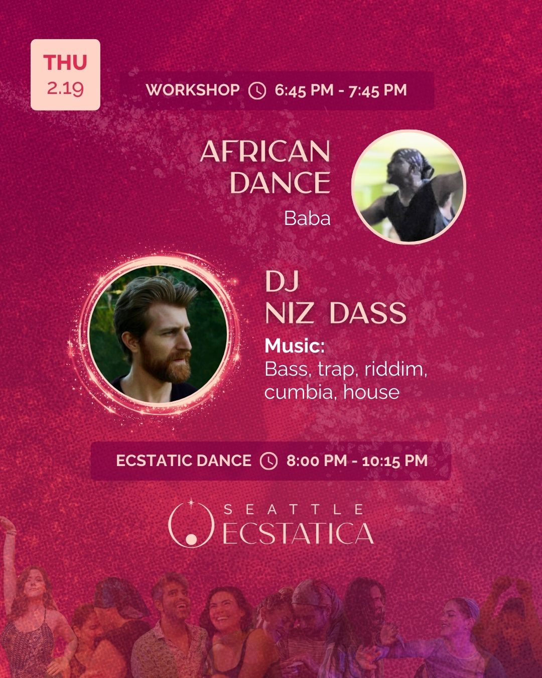 Ecstatic Dance Evening ✦ DJ: Niz Dass ➤ Workshop: African Dance