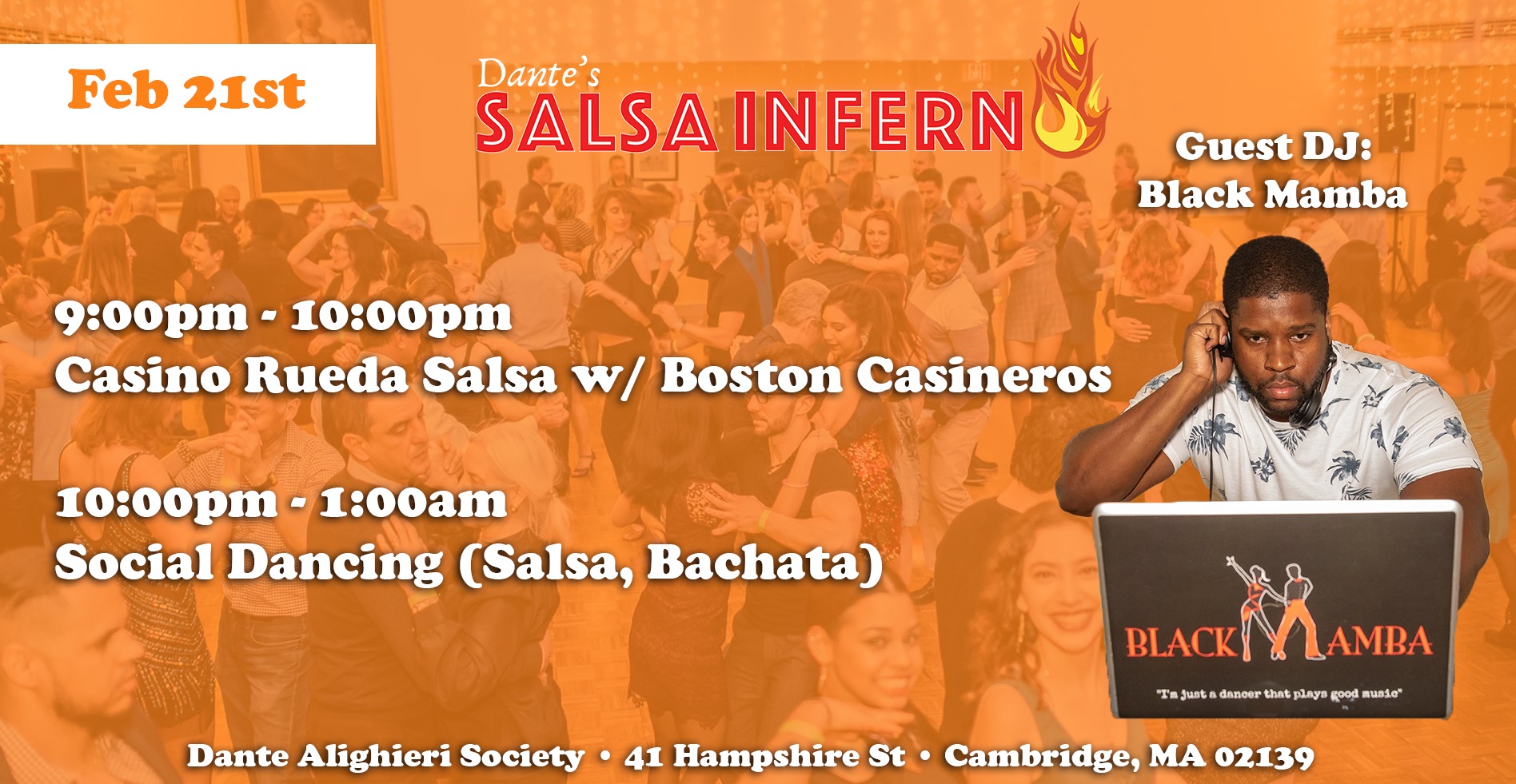 Dante's Salsa Inferno Feb 21st Salsa Bachata Dance Social!