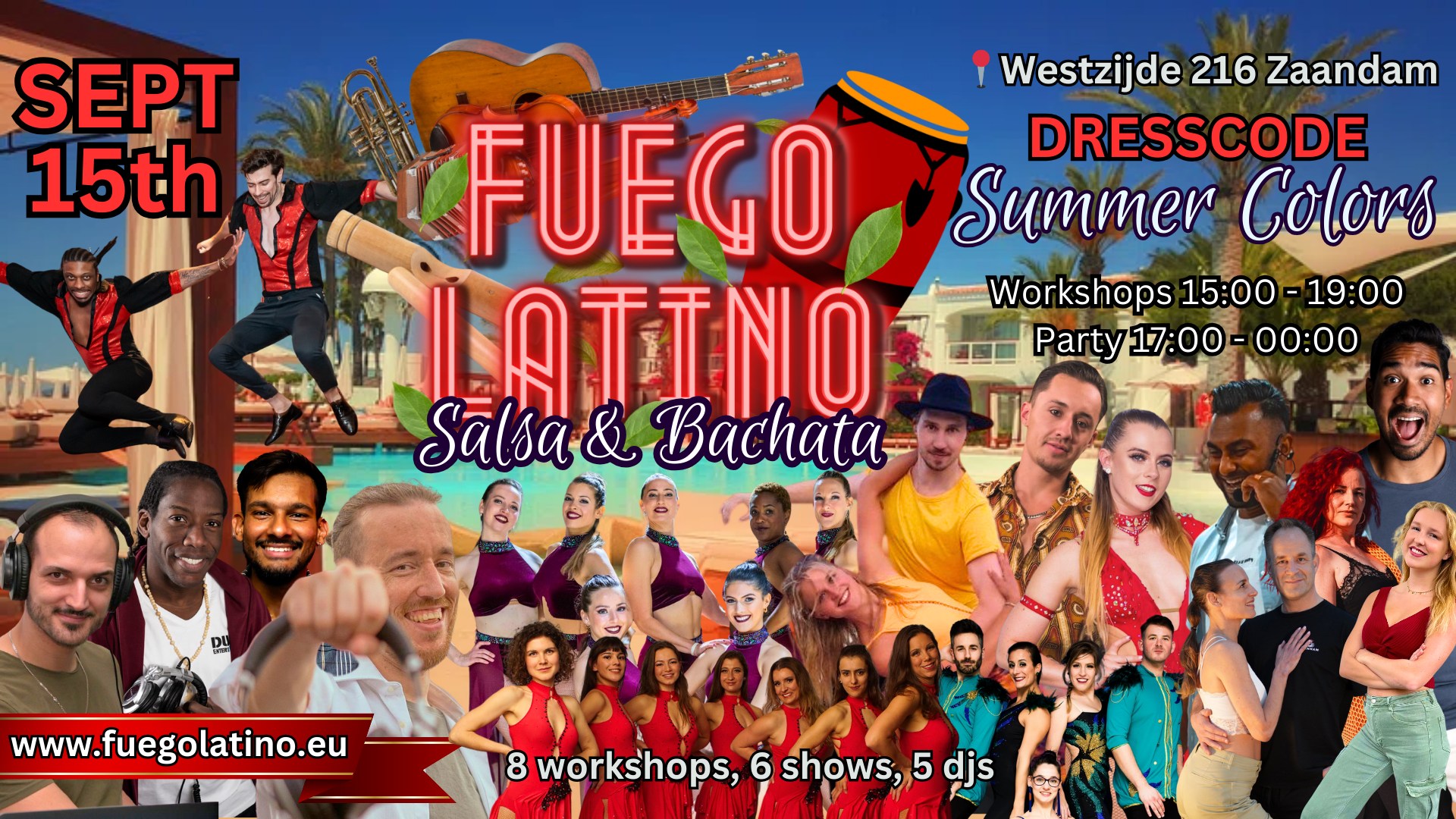 Fuego Latino Dress Code: Summer Colors 8 Workshops, 6 Shows, 4 DJs & more!
