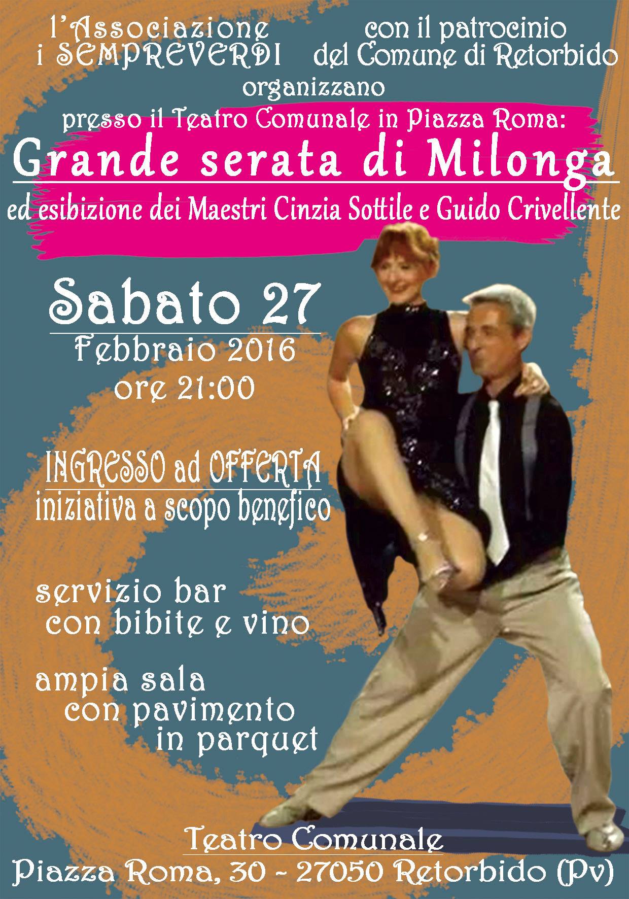Sabato 27 Febbraio serata di Tango Argentino