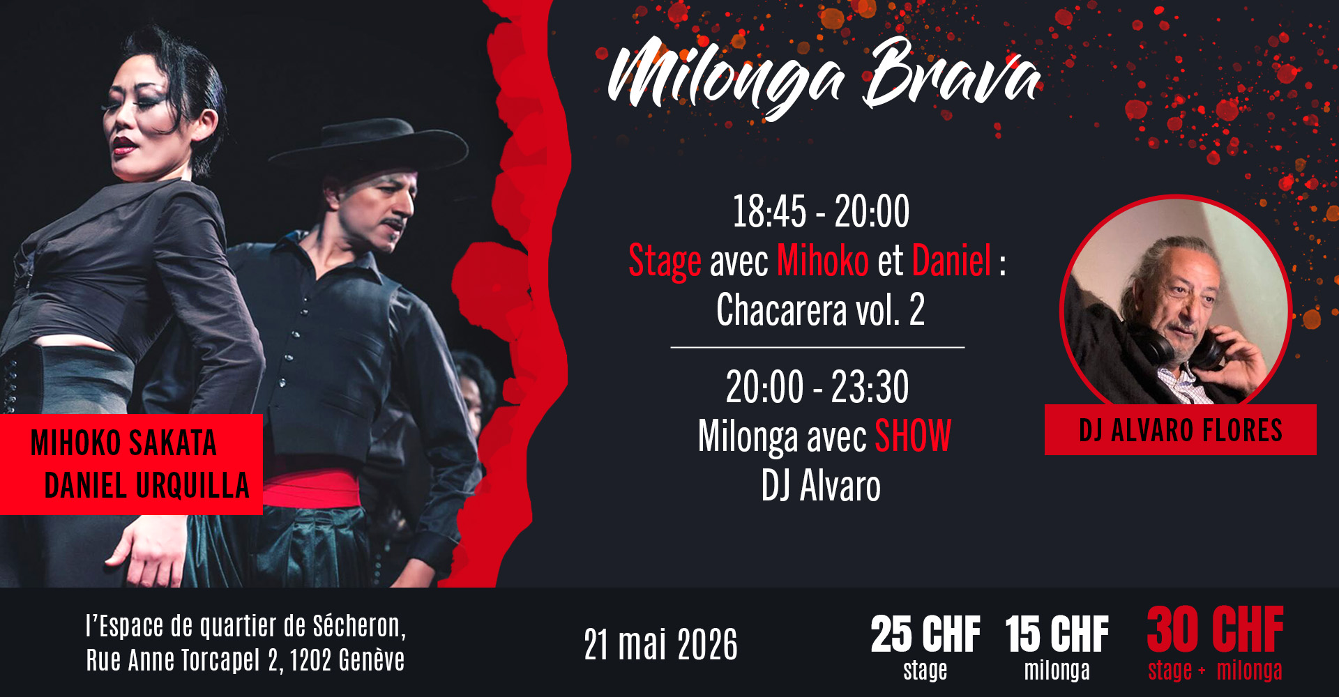 Milonga Brava avec Daniel Urquilla et Mihoko Sakata