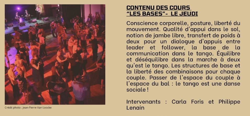 Cours des Bases du Tango Argentin