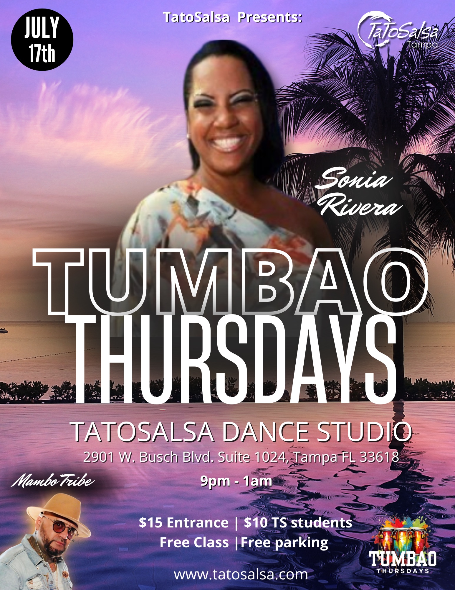 Tumbao Thursdays Dance Social July 17th - Class with Sonia Rivera