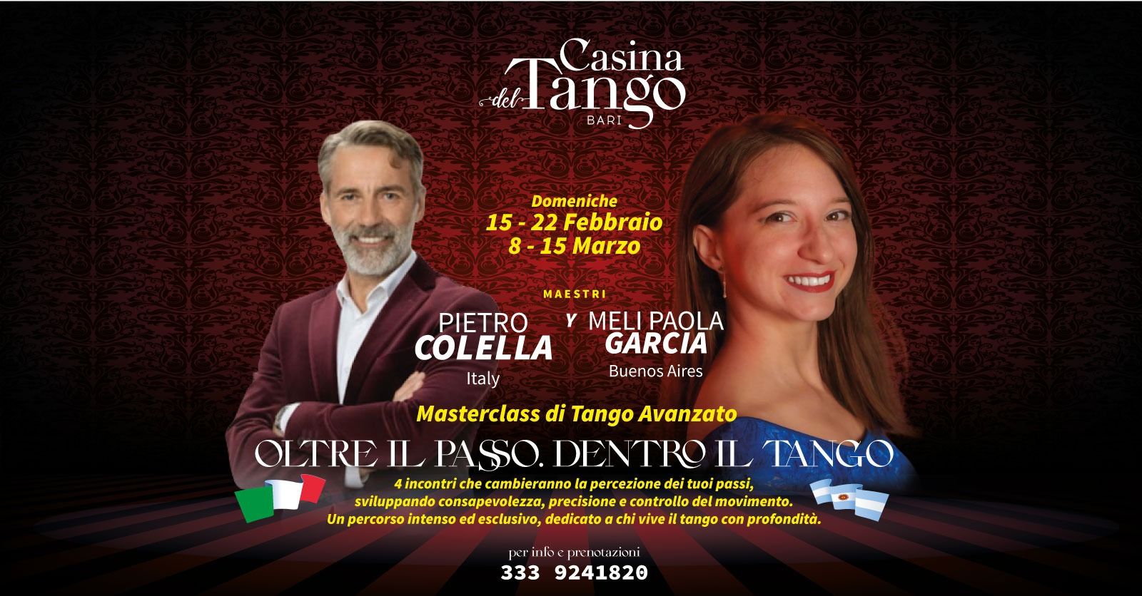 Masterclass con i Maestri Meli Paola Garcia 🇦🇷 Pietro Colella OLTRE IL PASSO DENTRO IL TANGO