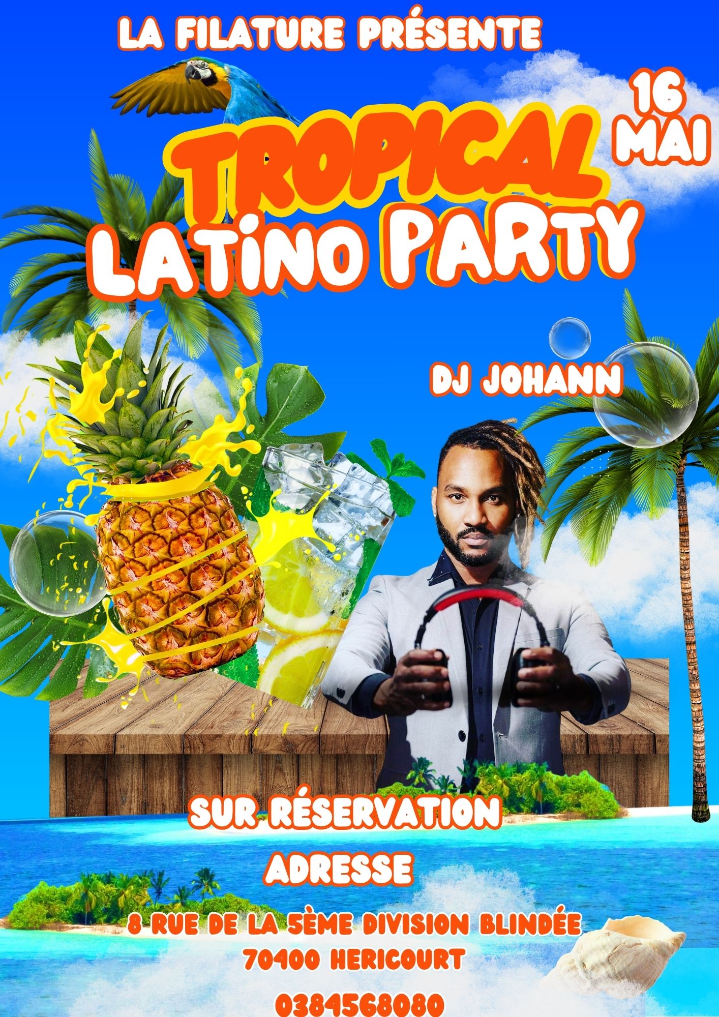 Soirée TROPICALE LATINO (REPAS MENU DES ÎLES )