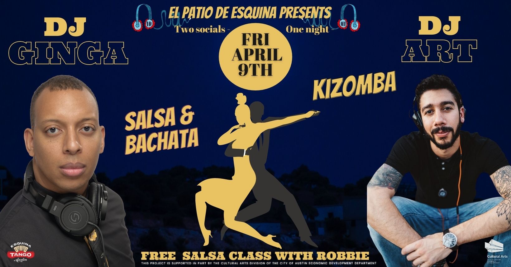 Two Socials, One Night: Kizomba with DJ Art, Salsa & Bachata with DJ Ginga, Outdoors & Silent Disco