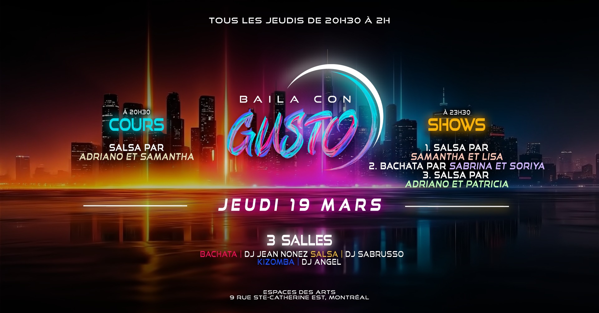 Baila Con Gusto MTL 💜 19 MARS