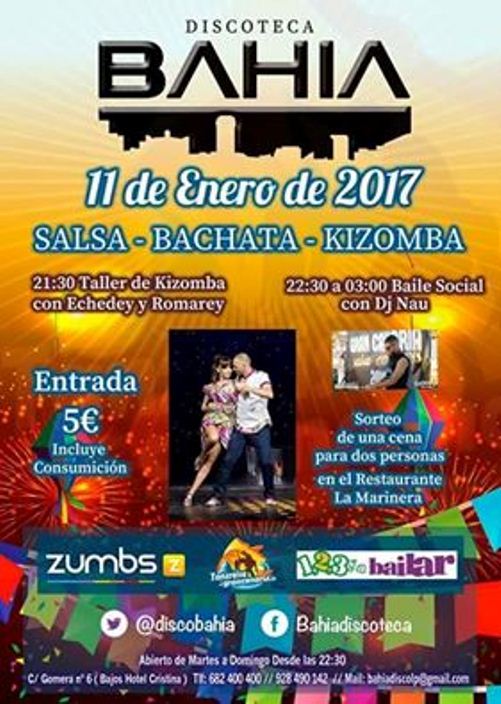 Taller de Kizomba y Social con Sorteo. Encuentro Gran Canaria-Suiza (Disco