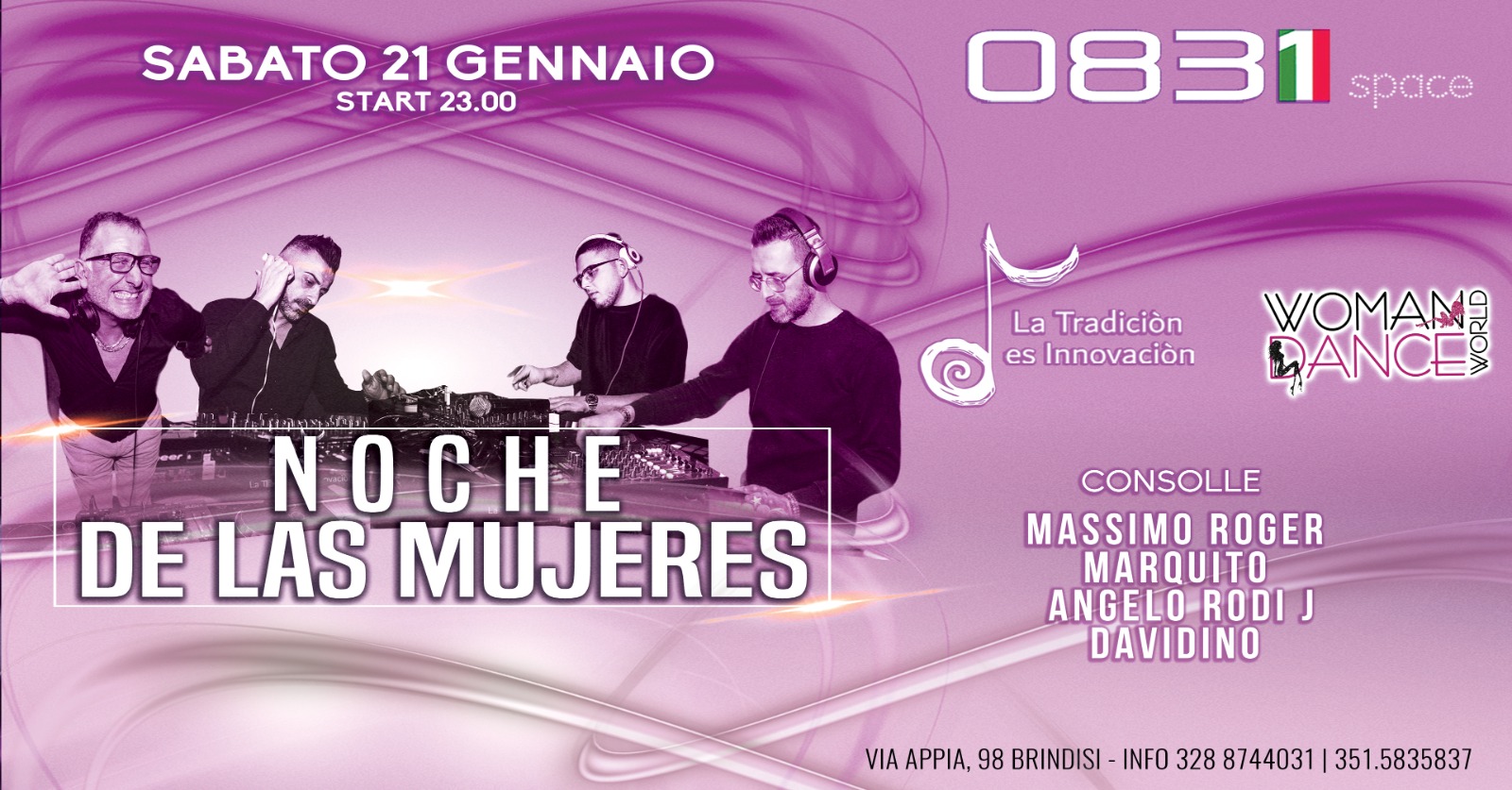 Sab.21.Gen. - NOCHE DE LAS MUJERES Latino & Disco - 0831 SPACE