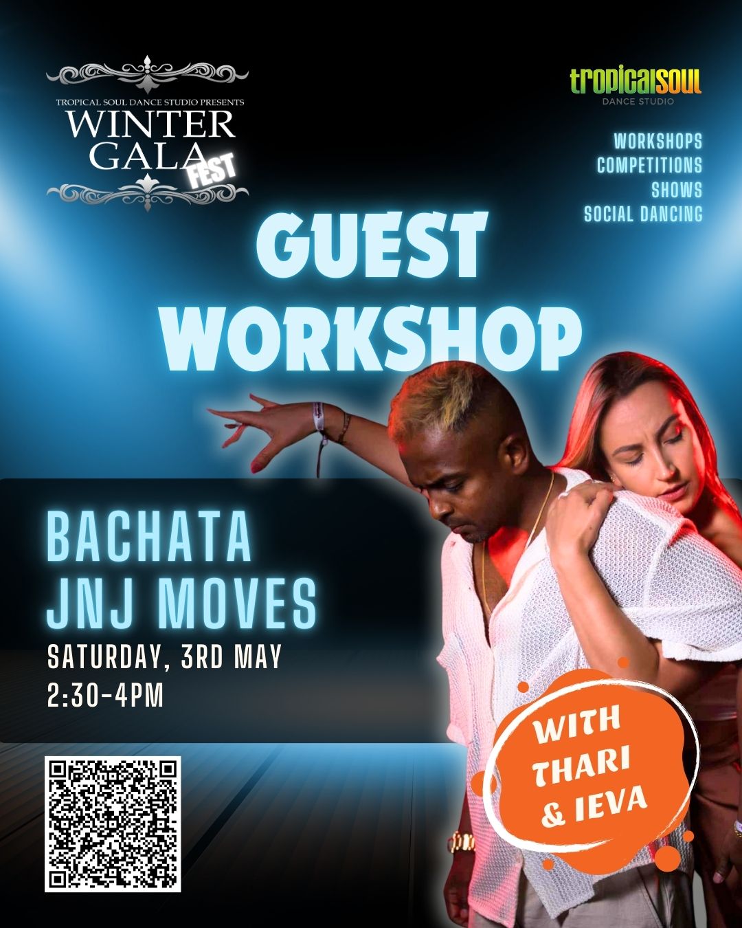 GUEST WORKSHOP: Bachata JNJ Moves with Thari & Ieva at Tropical Soul Winter Gala Fest