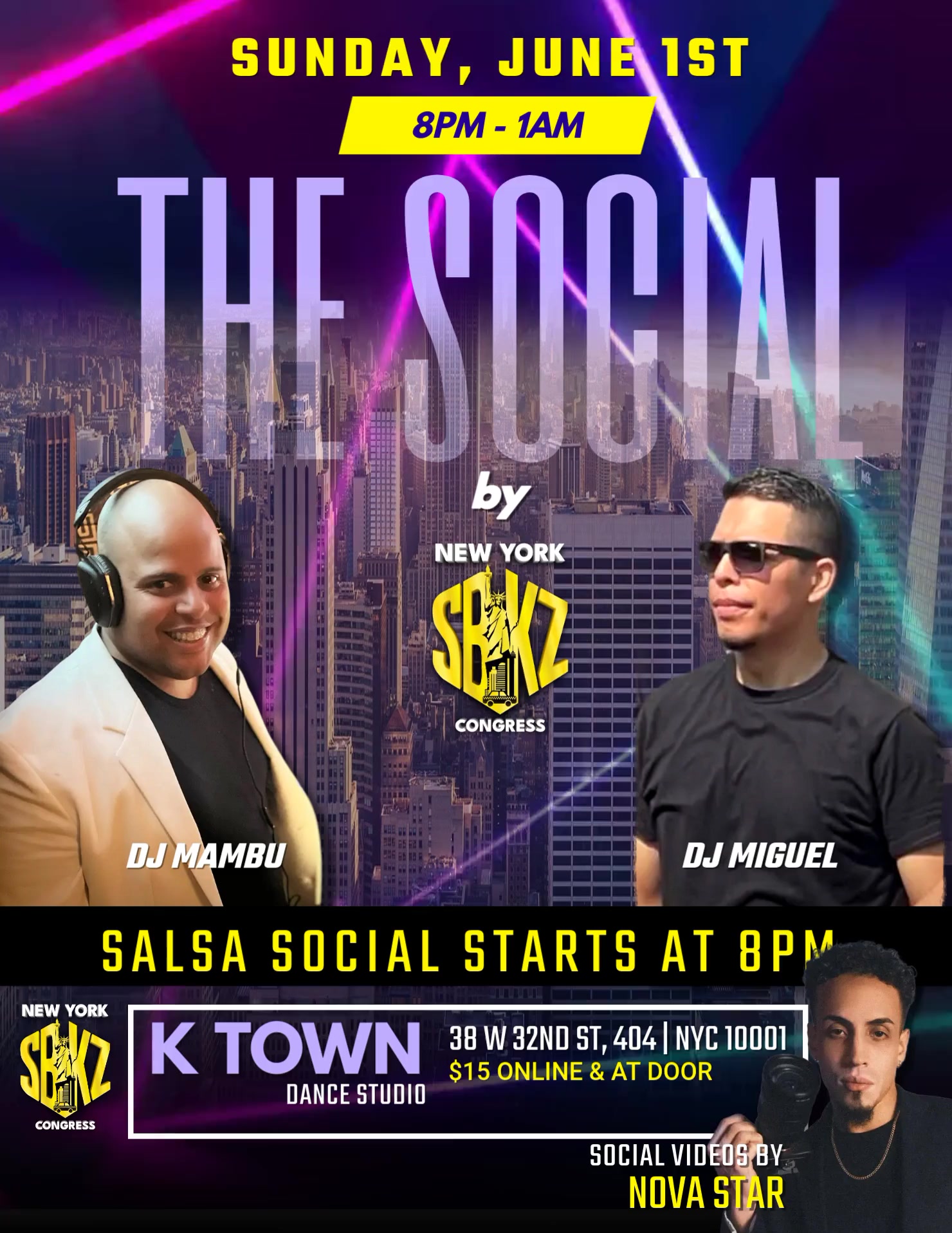 The Social by New York SBKZ Congress at KTown Sunday, June 1st