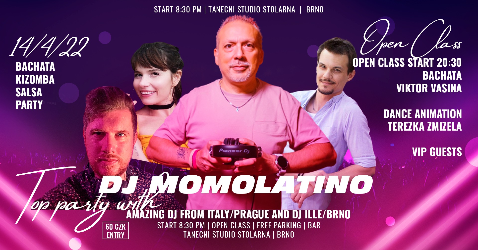DJ MOMOLATINO v Brně! Výjimečná Salsa, Bachata, Party a Open Class již tento čtvrtek 14 4 22!