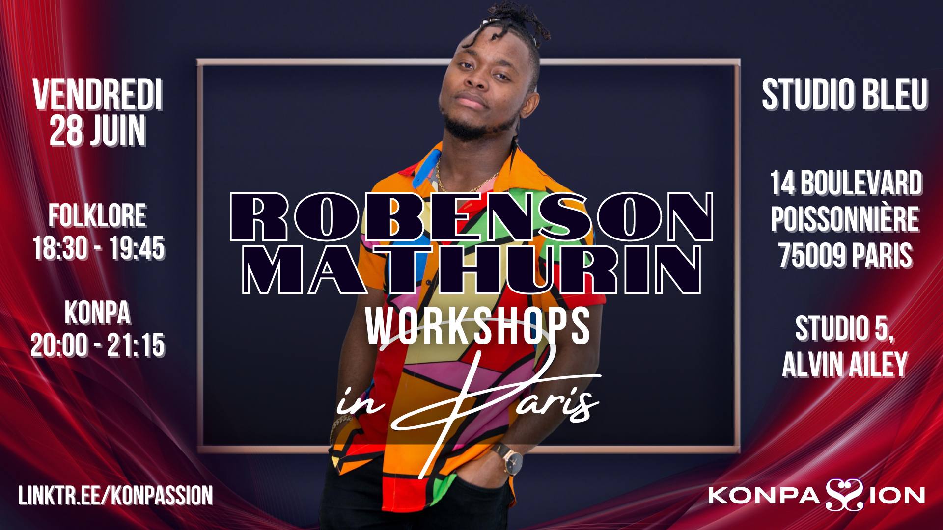 Robenson Mathurin Konpa & Folklore Workshops in Paris - 28th June
