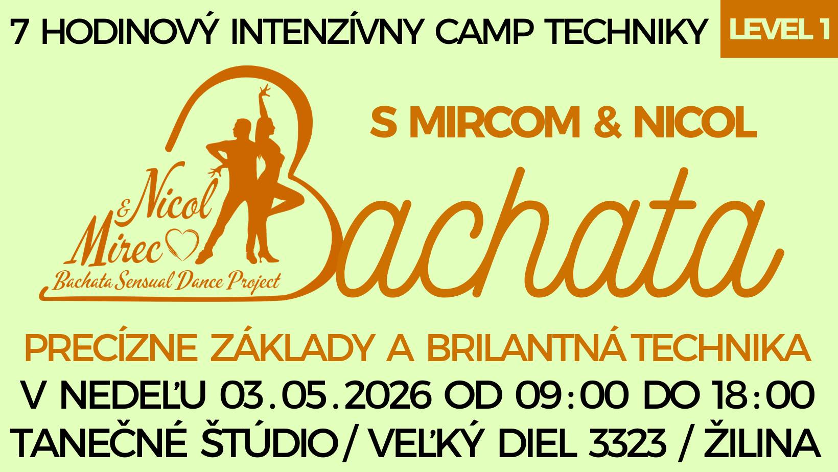 BACHATA CAMP TECHNIKY 2026 - Precízne Základy a Brilantná Technika L1