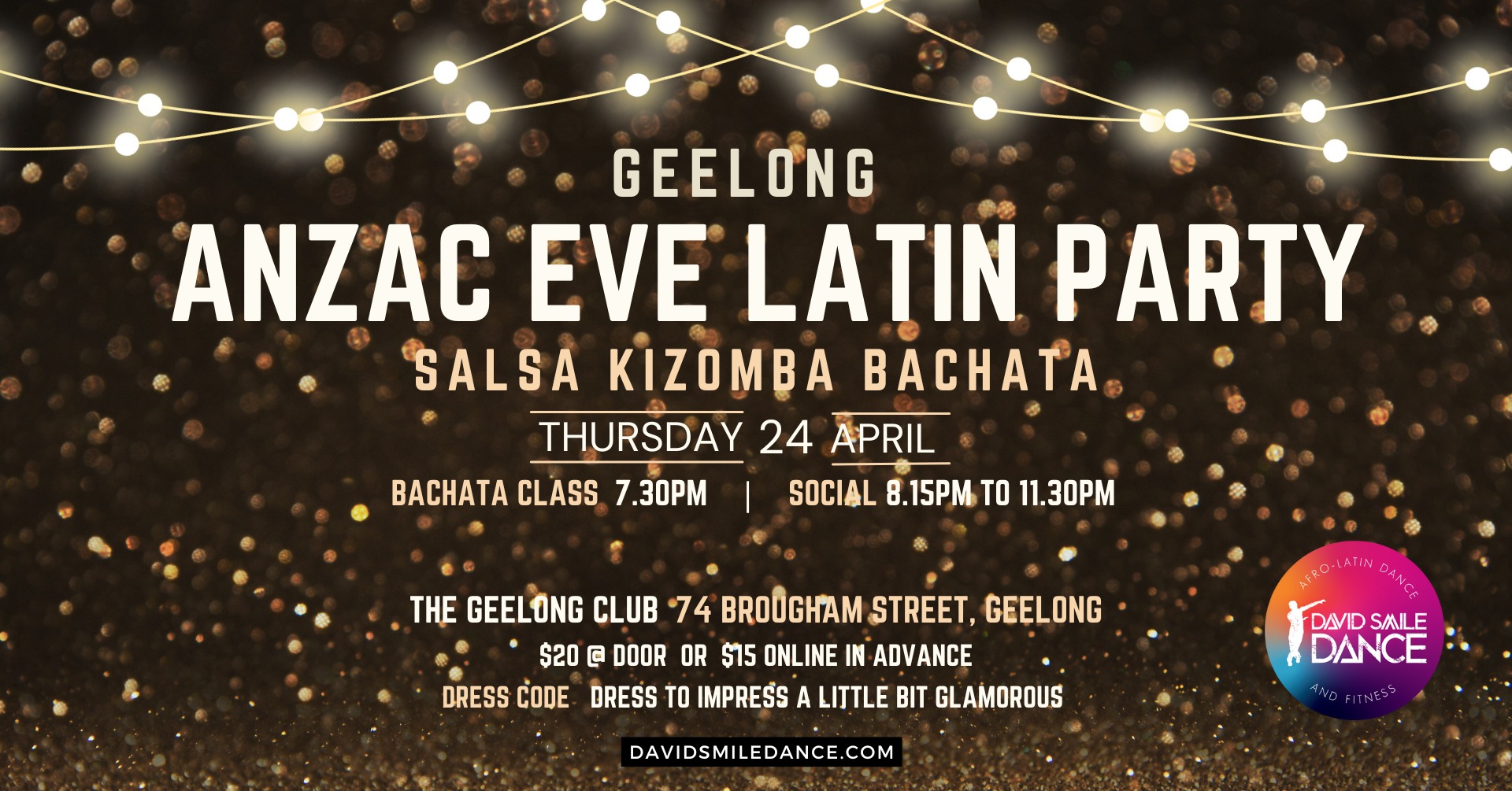 Geelong Anzac Eve Latin Party ๐๐ผ๐บ๐ป
