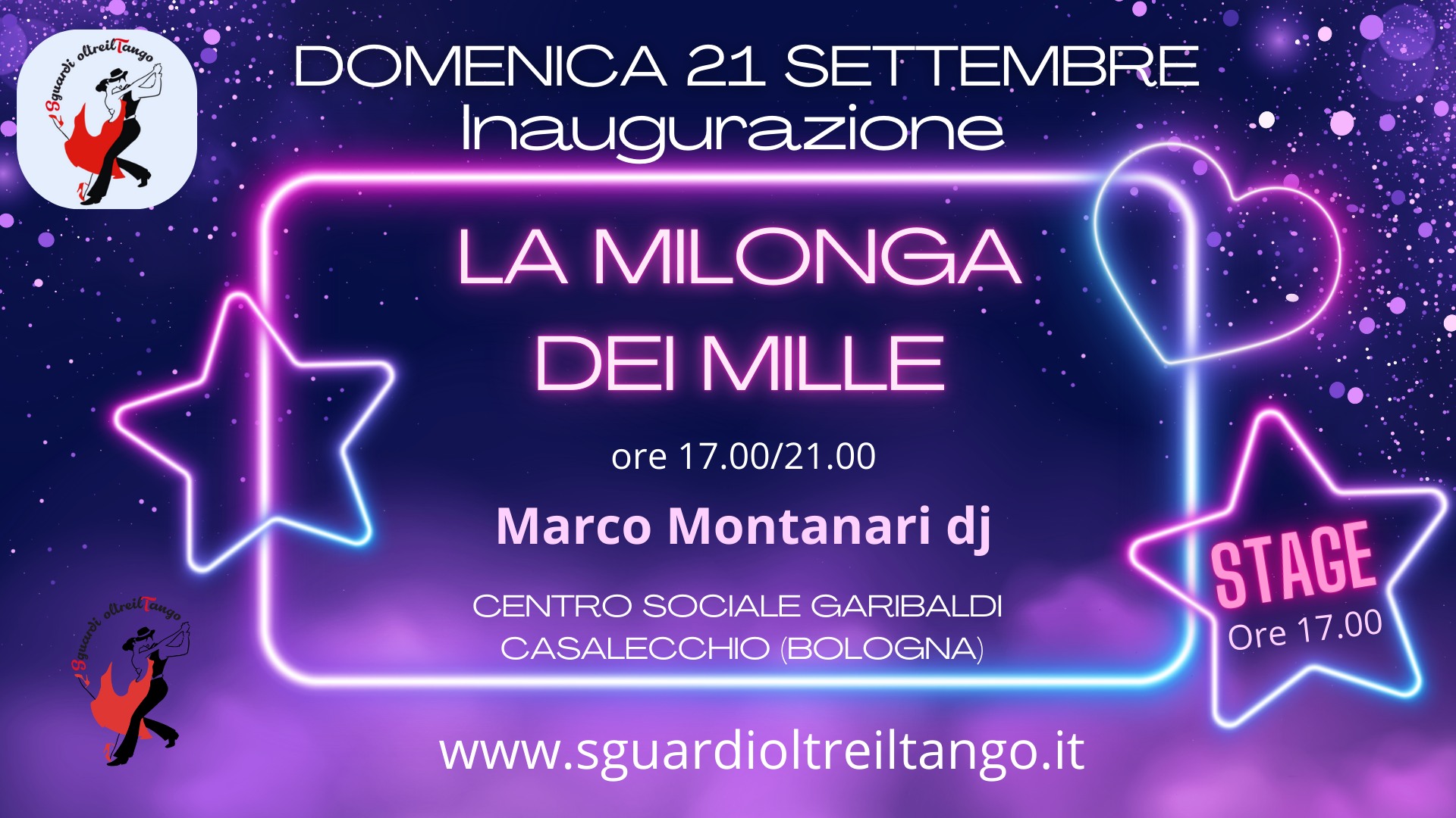 Inaugura La Milonga dei Mille! Marco Montanari dj! Stage di Rebotes con Cesira e Luca.