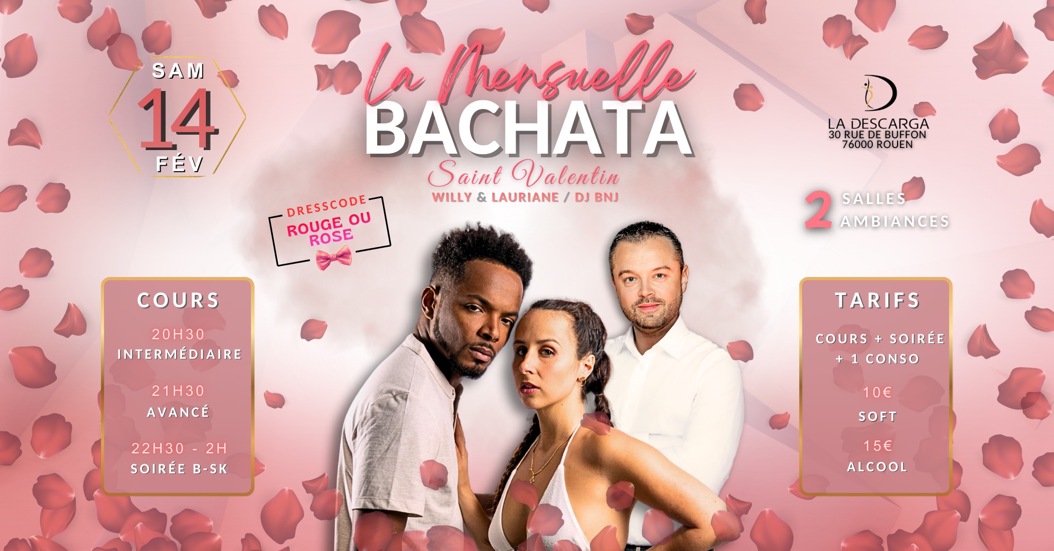 La Mensuelle Bachata - Saint Valentin ร La Descarga
