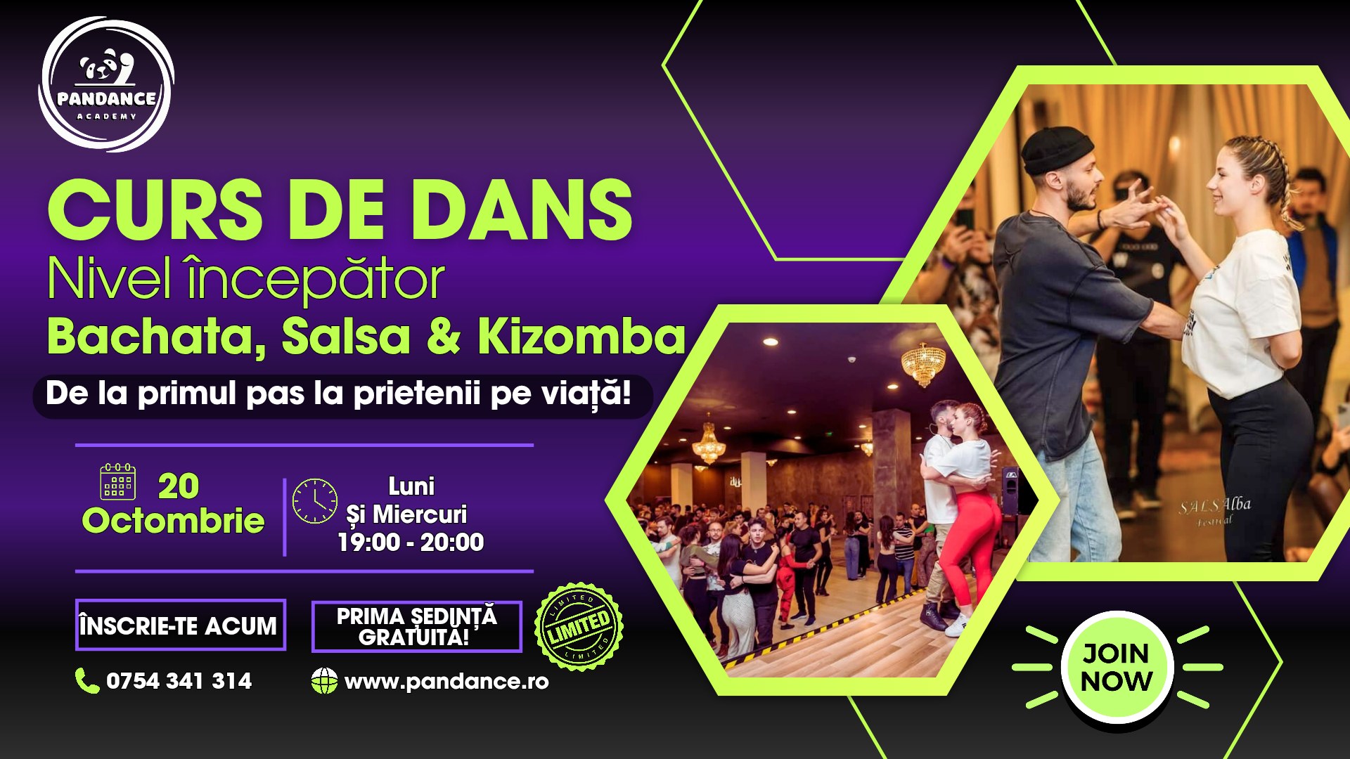 Cursuri de dans Bachata, Salsa, Kizomba