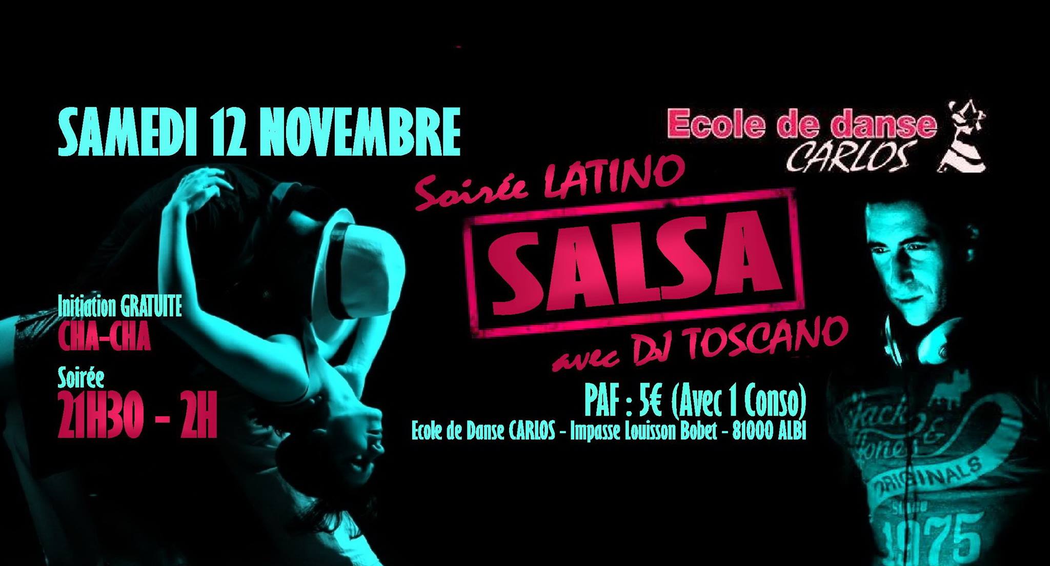 Soirée Latino SALSA à L'école de Danse Carlos à Albi