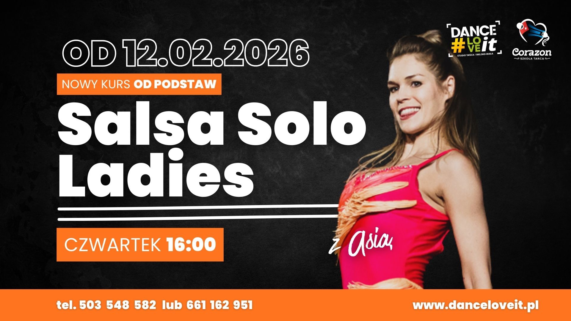 💃 Salsa Solo Ladies CZWARTEK 16:00 nowy kurs OD PODSTAW z Asią