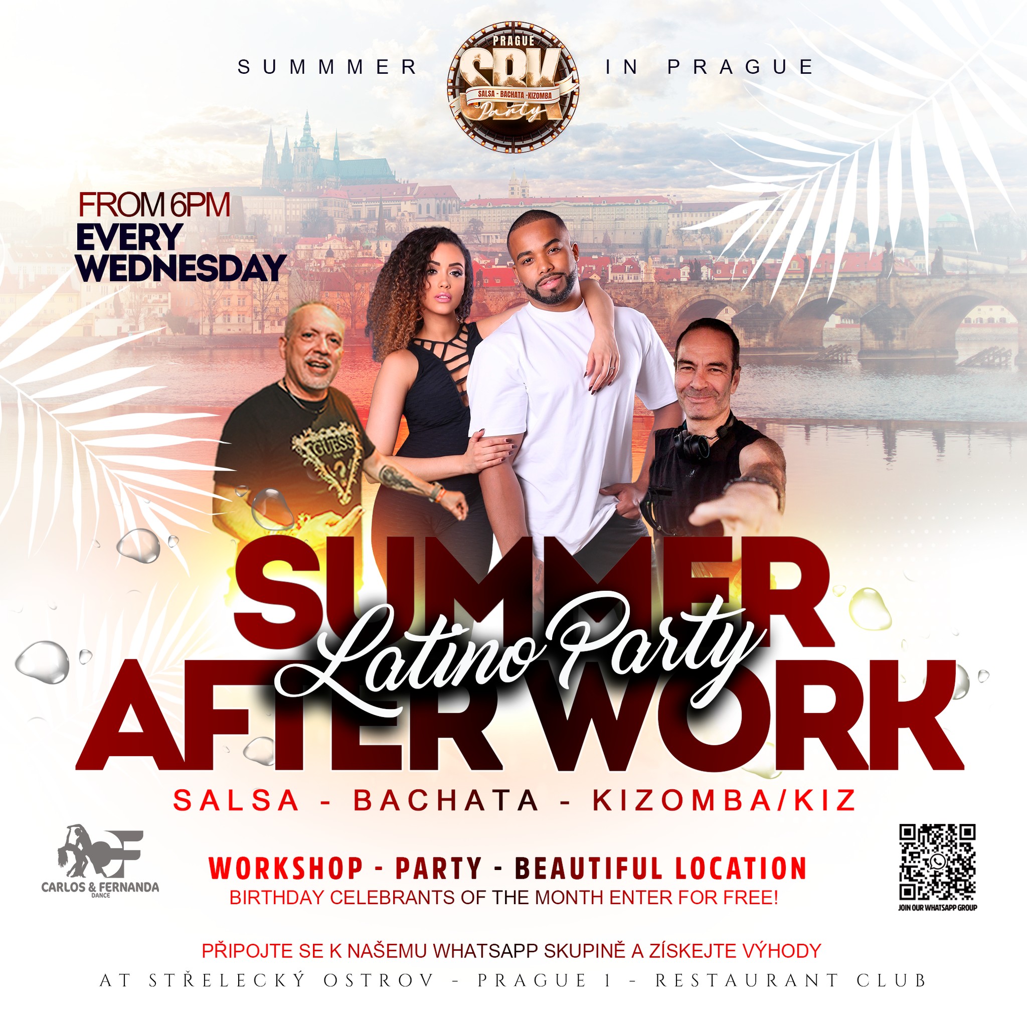Wednesday Prague SBK Party! Salsa, Bachata, Kizomba - at Kafe-Restaurant on Střelecký Ostrov