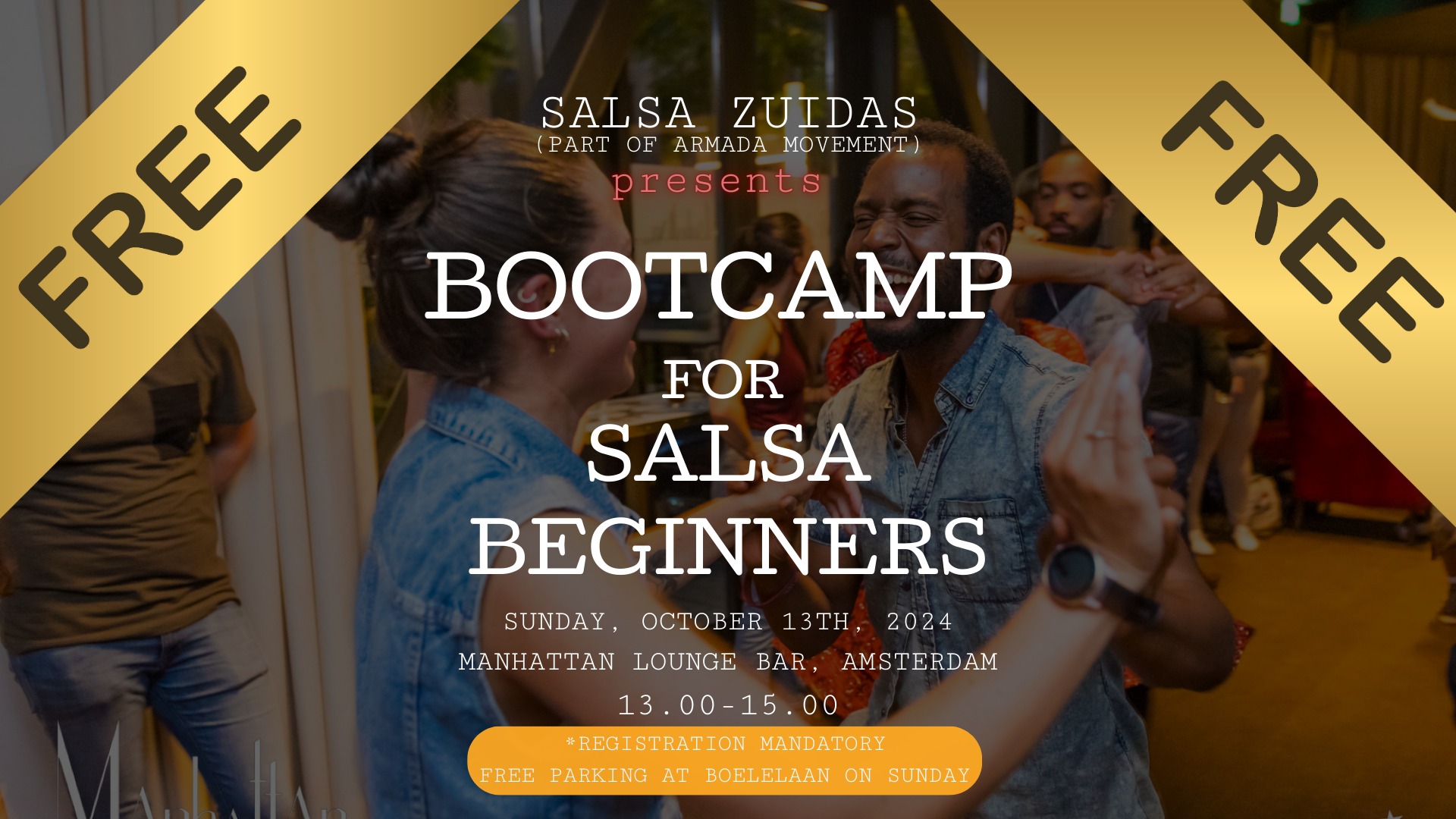 FREE SALSA BOOTCAMP FOR BEGINNERS by SALSA ZUIDAS!