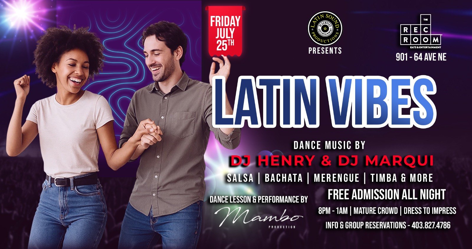 LATIN VIBES @ THE REC ROOM YYC
