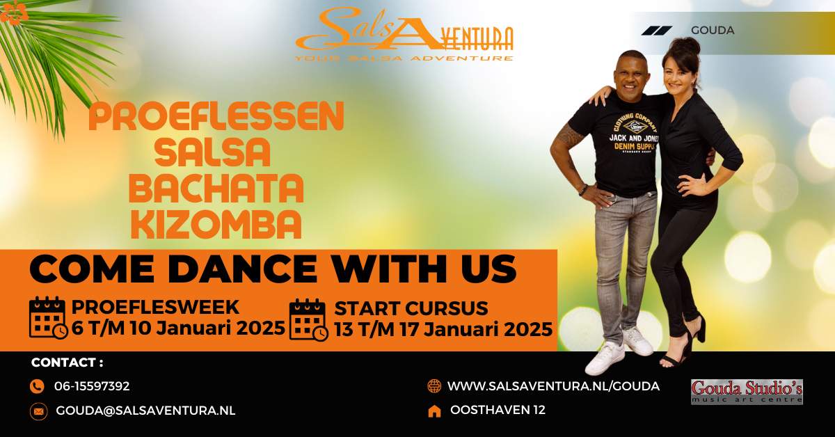 Proeflessen Salsa, Bachata en Kizomba in Gouda Januari 2025