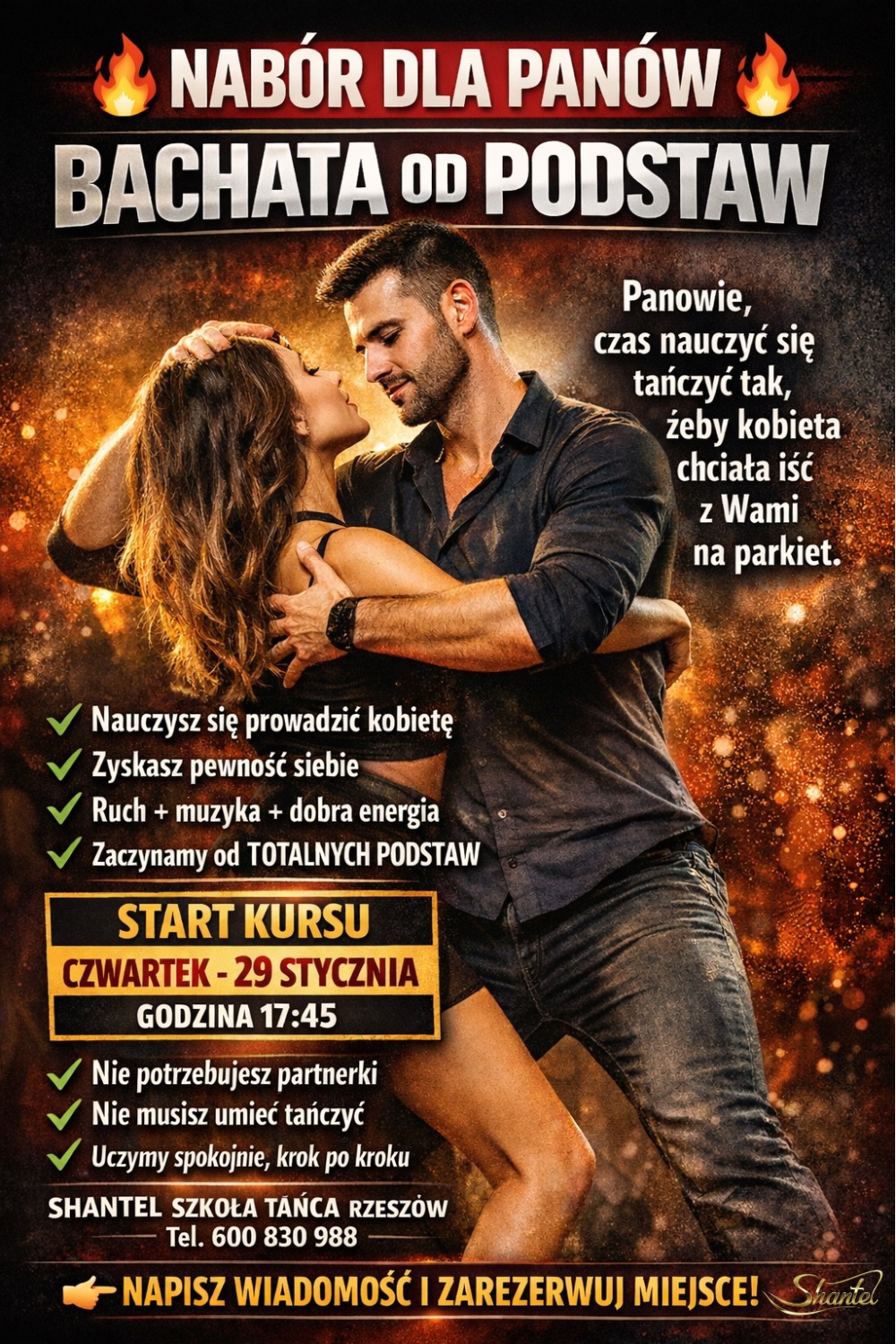 Nowy Kurs Bachata od podstaw-nabór dla Panów