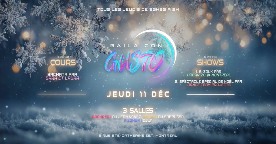 Baila Con Gusto MTL ❄️💜 11 décembre