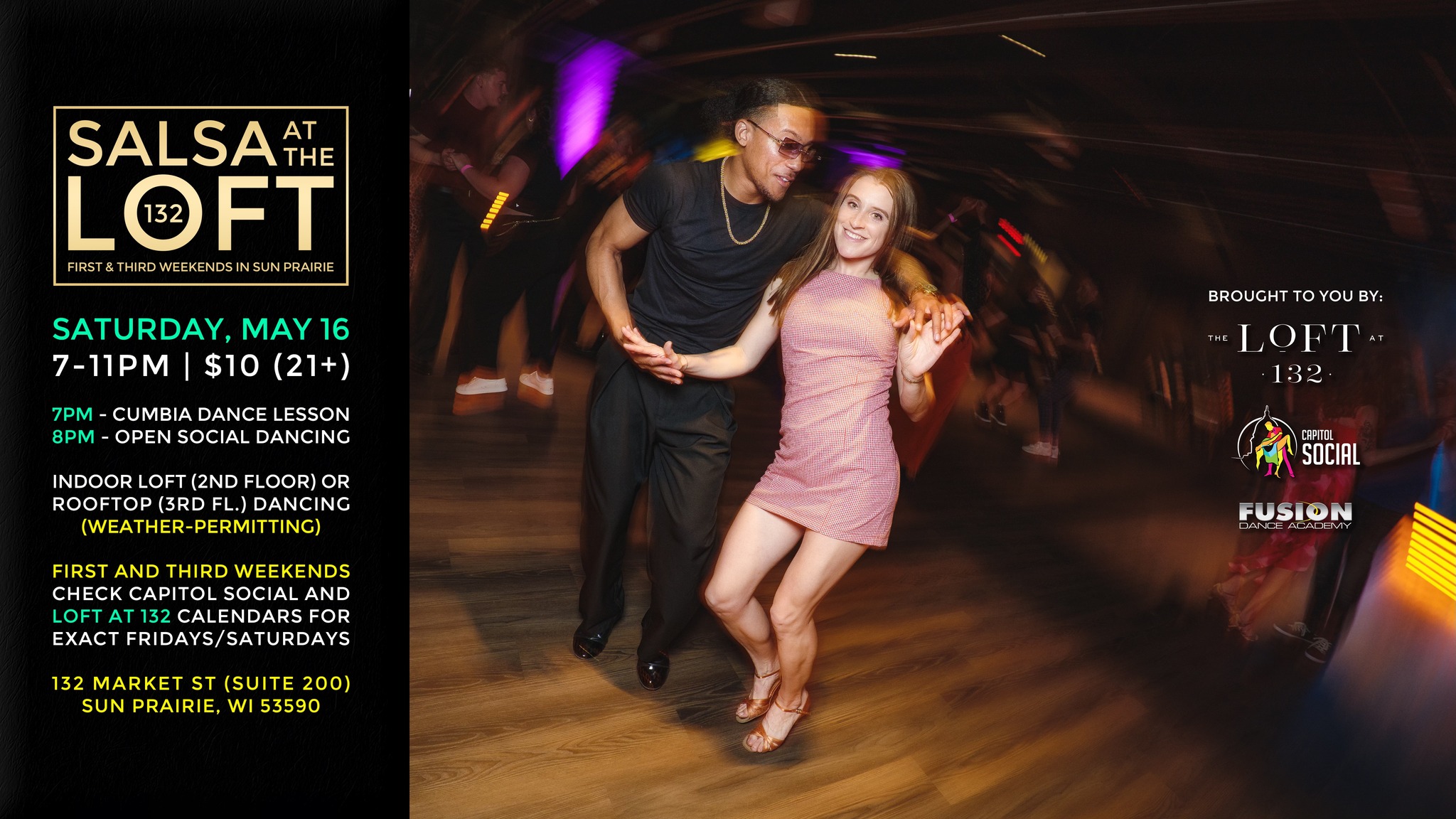 SATURDAY Salsa @ The Loft At 132 feat. SOMMER CAIN (5 16 26)