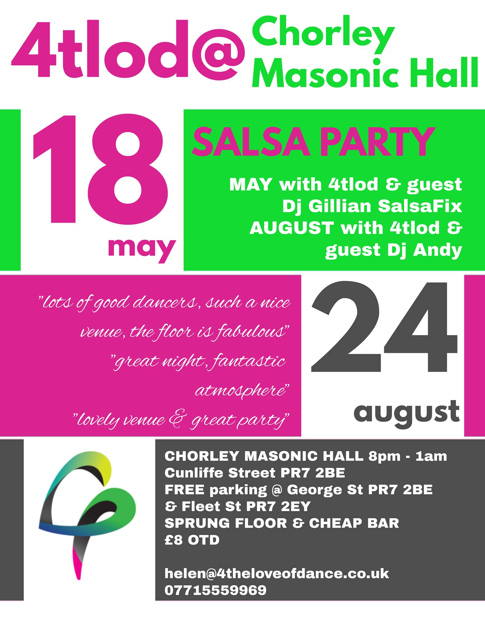 Salsa at Chorley Masonic 24th August 2019 "4tlod going local"