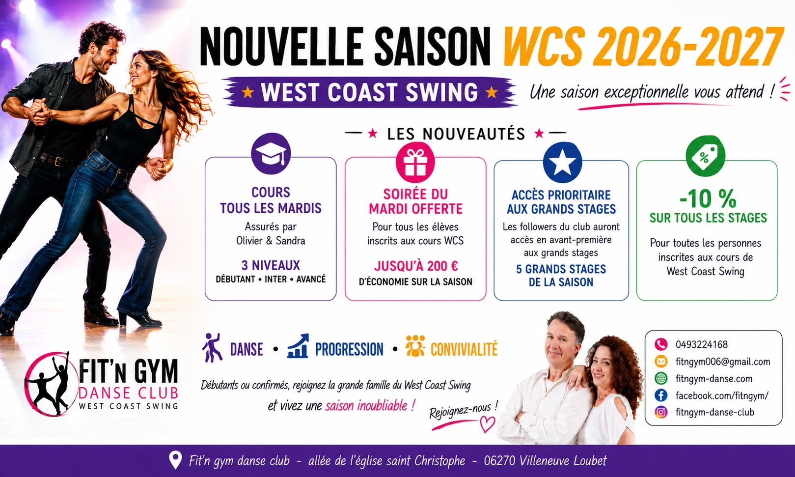 NOUVELLE SAISON WEST COAST SWING 2026-2027 FIT'n gym danse club