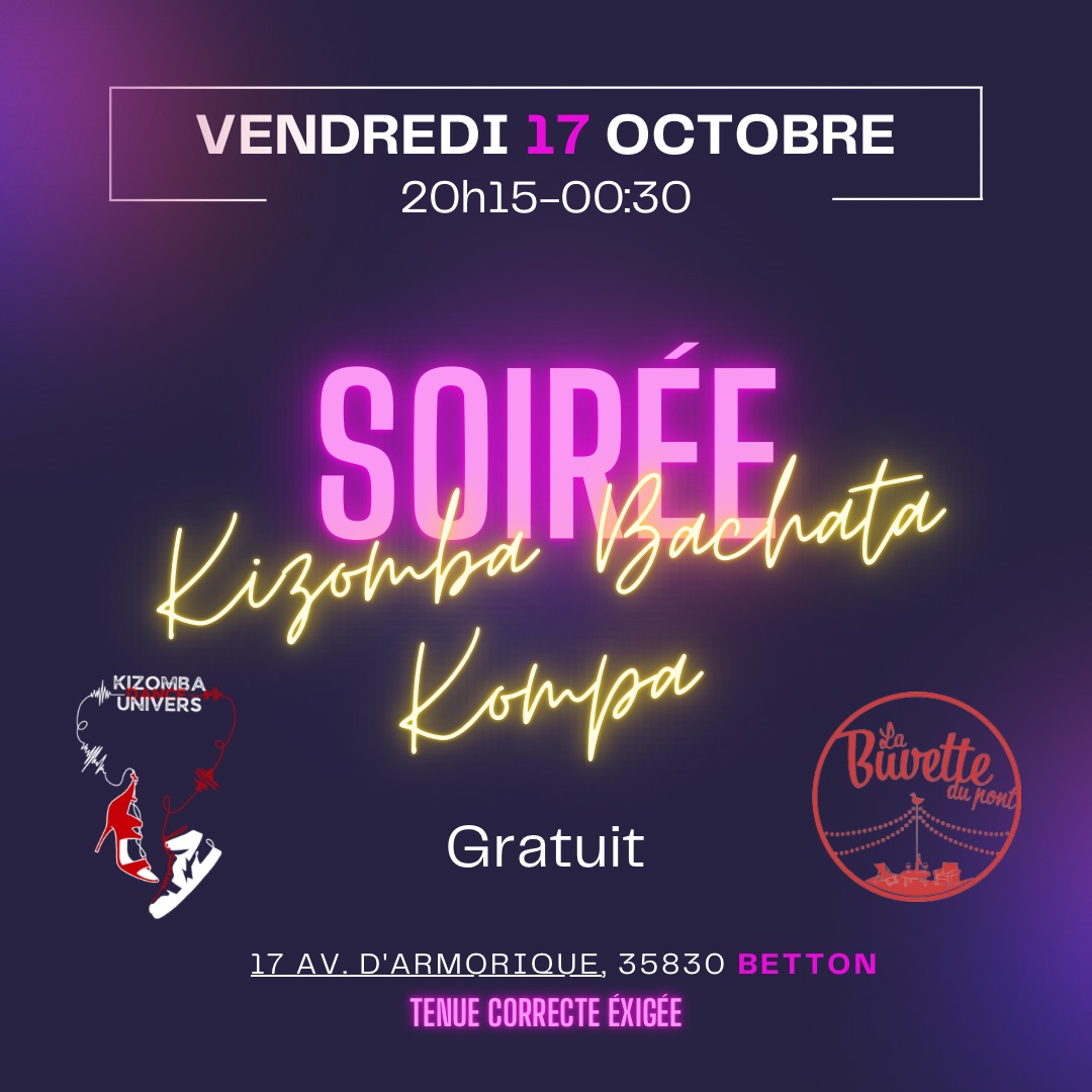 Soirée kizomba bachata kompa, la buvette du pont