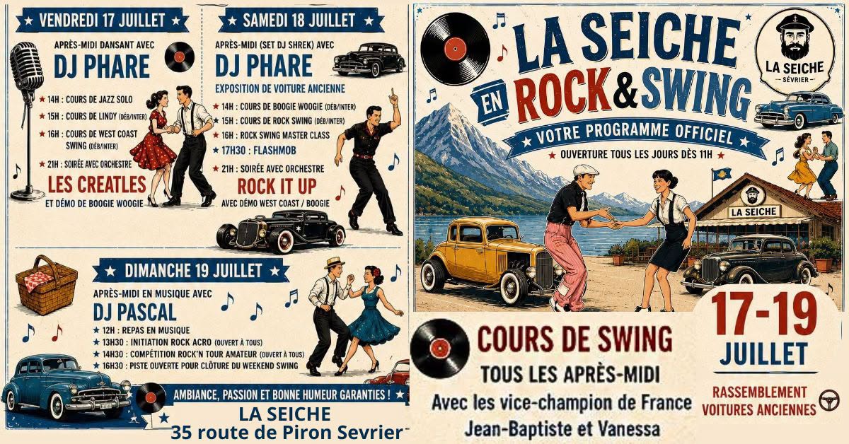 🕺 La Seiche Rock & Swing : festival rétro, rasso voitures anciennes, Swing, Rock, boogie, concerts