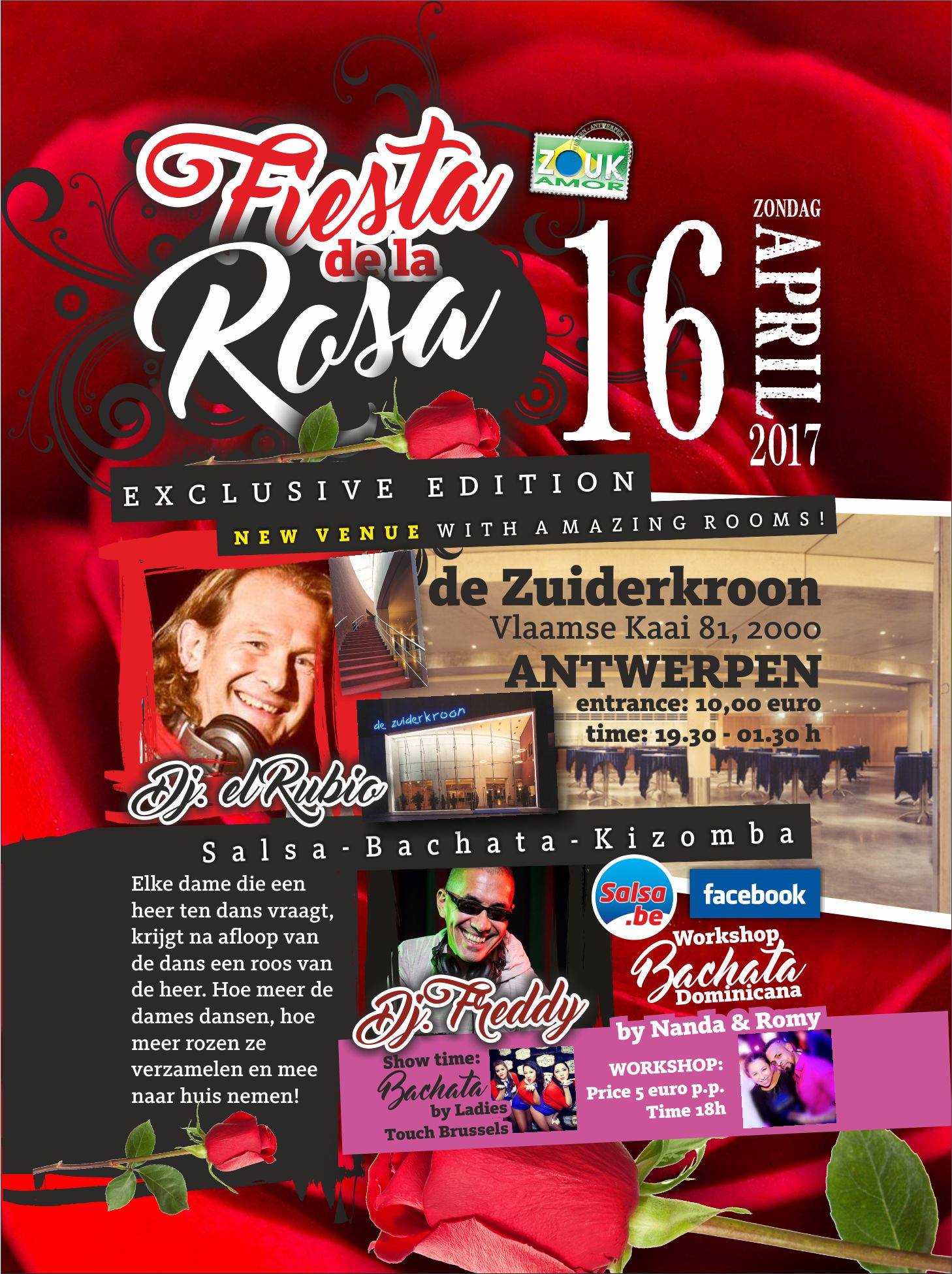 Fiesta de la Rosa Salsa@ZuiderKroon Salsa-Bachata&Kizomba Rooms!