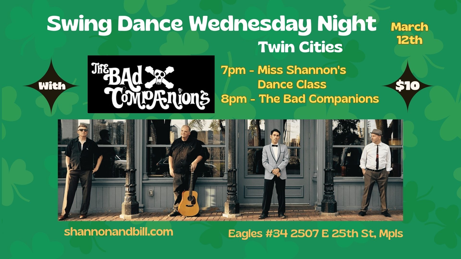 The Bad Companions at Swing Dance Wednesday 3 12