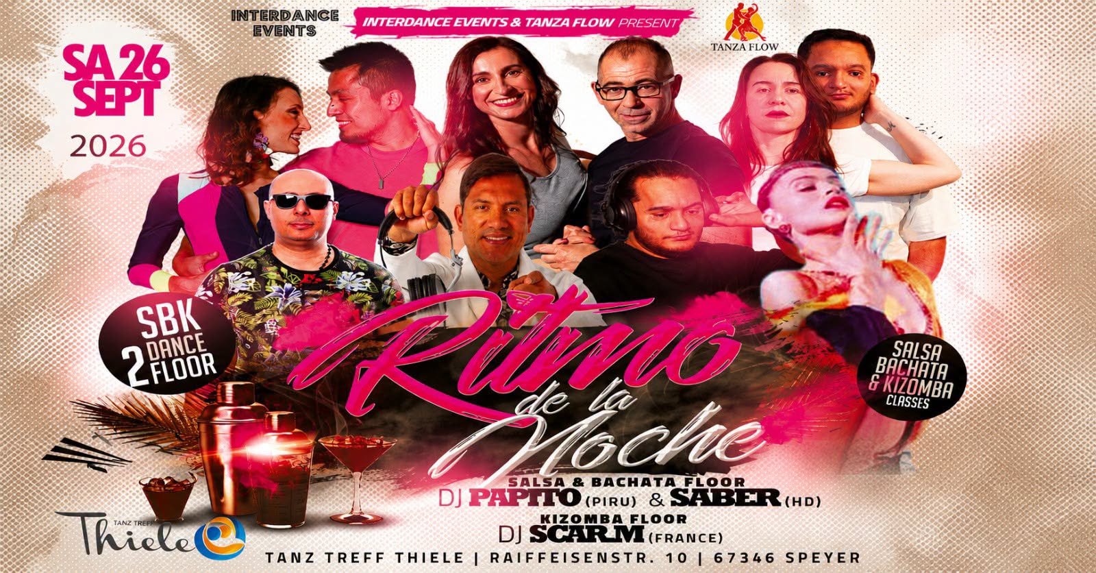 Sa. 26.09.2026 ⭐ RITMO DE LA NOCHE ⭐ SBK -2 FLOORS - 3 DJs - 3 WORKSHOPS & SHOW