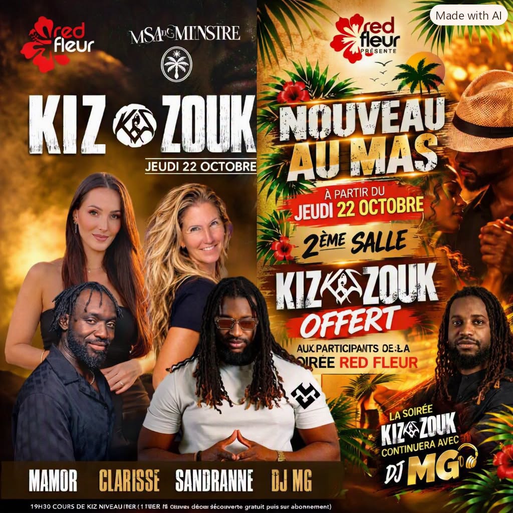 KIZ ⭐️ ZOUK ⭐️ COURS + INITIATION & SOIREE ⭐️