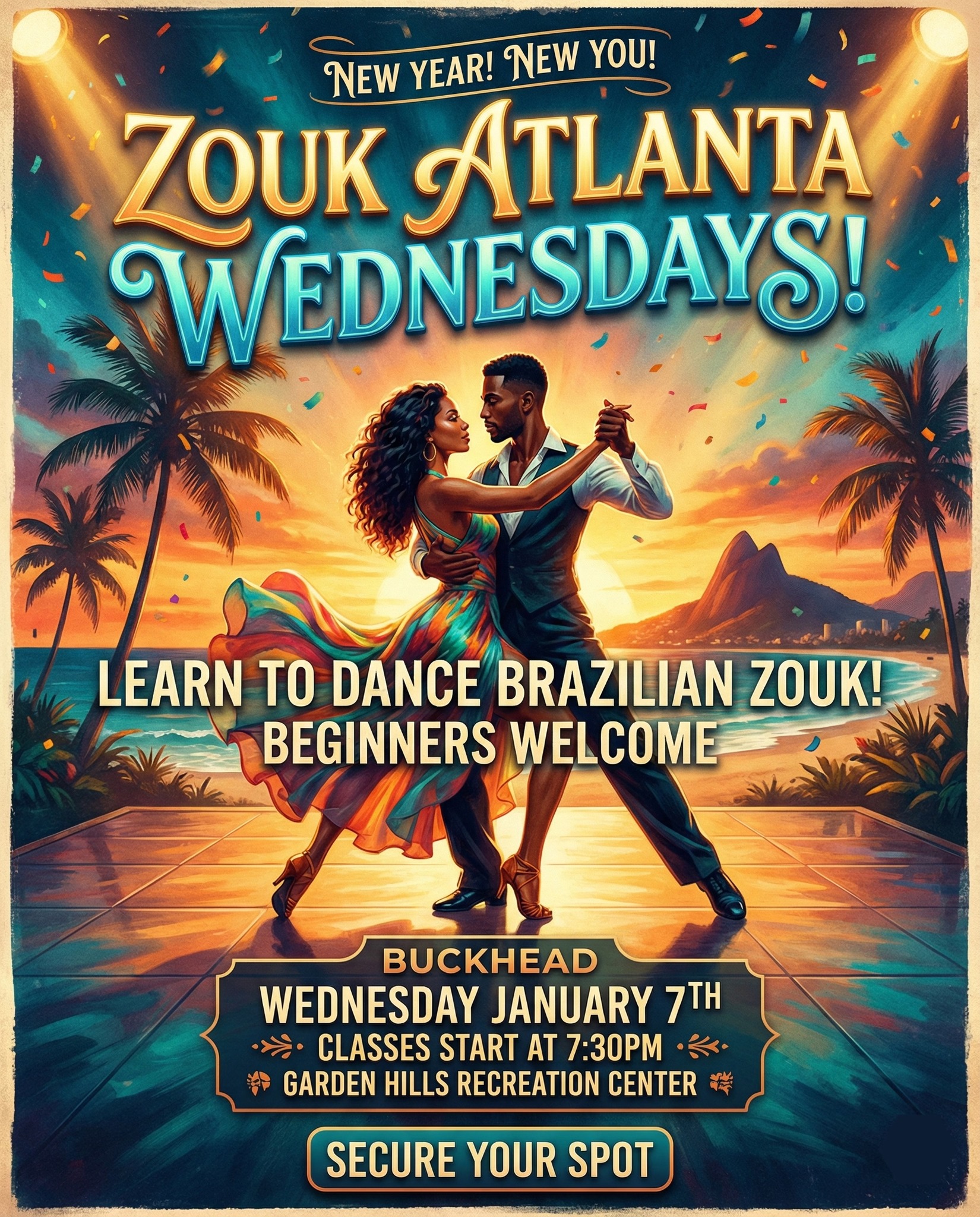 Learn to Dance at Zouk Atlanta! Buckhead Brazilian Zouk Classes & Party Beginner ↗️ Advanced ❤️
