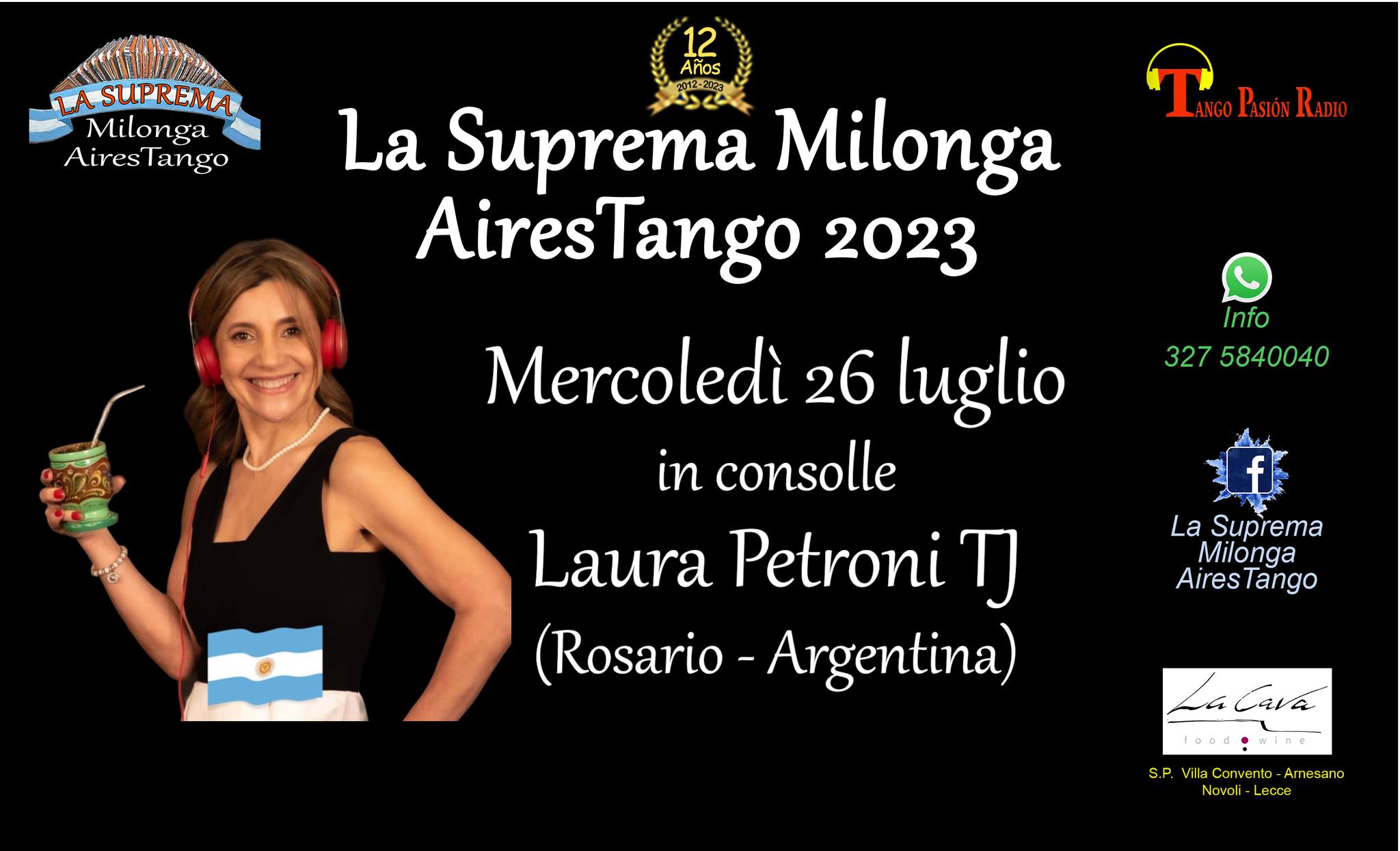 Laura Petroni Tj (Argentina) a La Suprema Milonga, mercoledì 26 luglio 2023