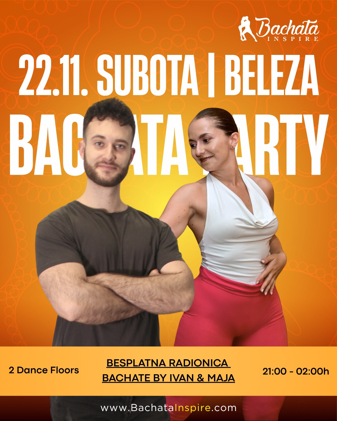 ✅ Bachata Party Subota 22.11. Beleza Bar 🔥 Besplatna Bachata Radionica by Ivan & Maja