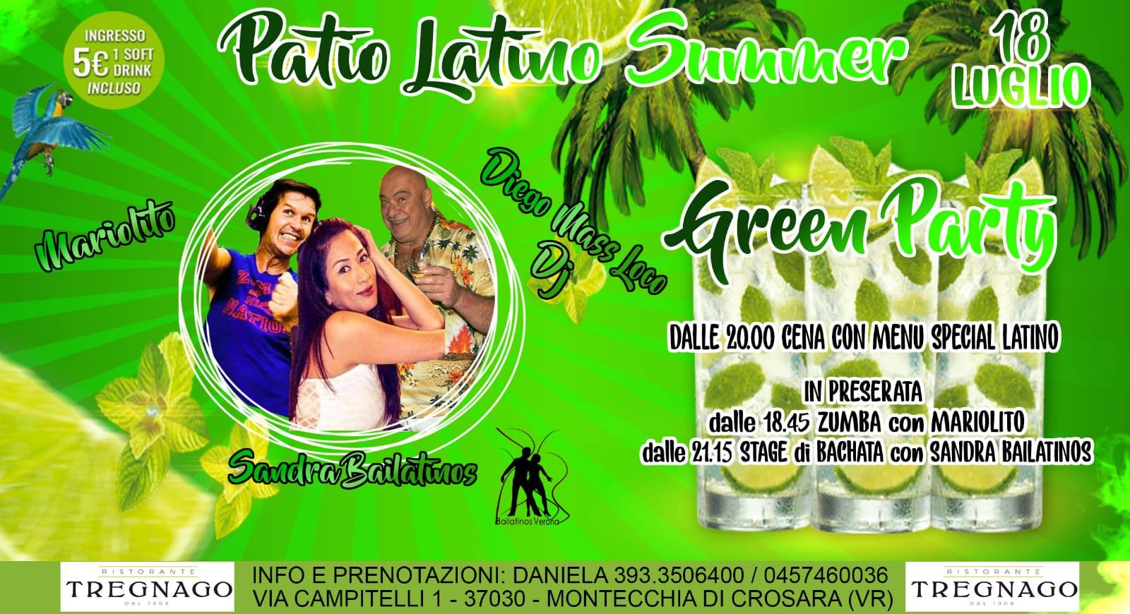 Patio Latino Summer 2019 Green Party Hamburger&Chips&Birra