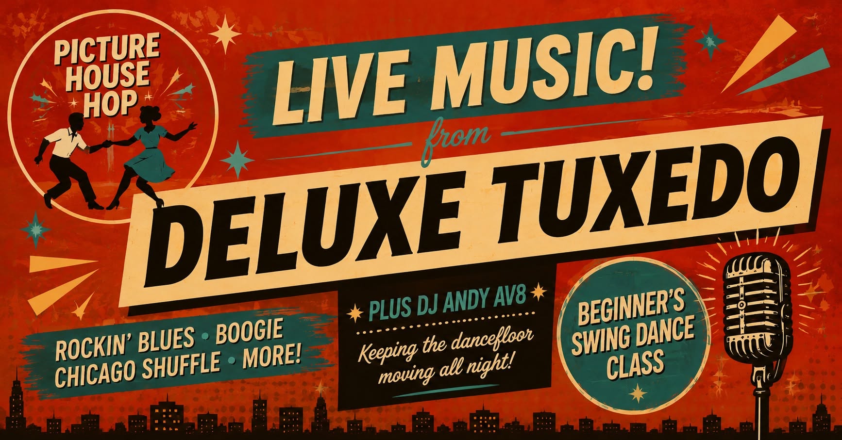 🎶 PICTURE HOUSE HOP WITH LIVE MUSIC FROM DELUXE TUXEDO! 🎶