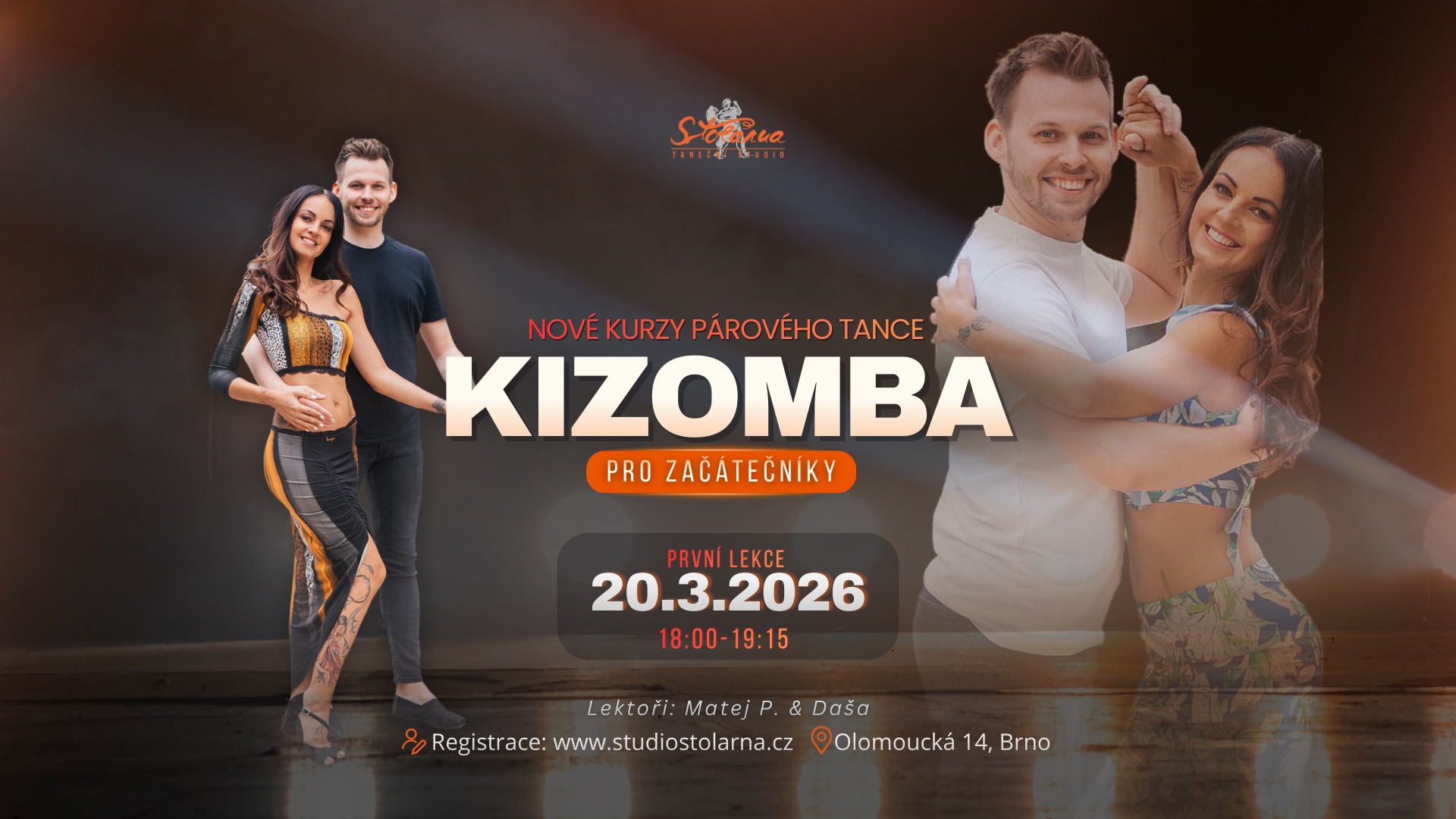 Nové kurzy tance KIZOMBA pro úplné začátečníky