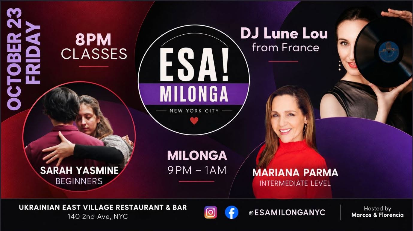 ESA! MILONGA NYC Oct 23 Ladies take over!