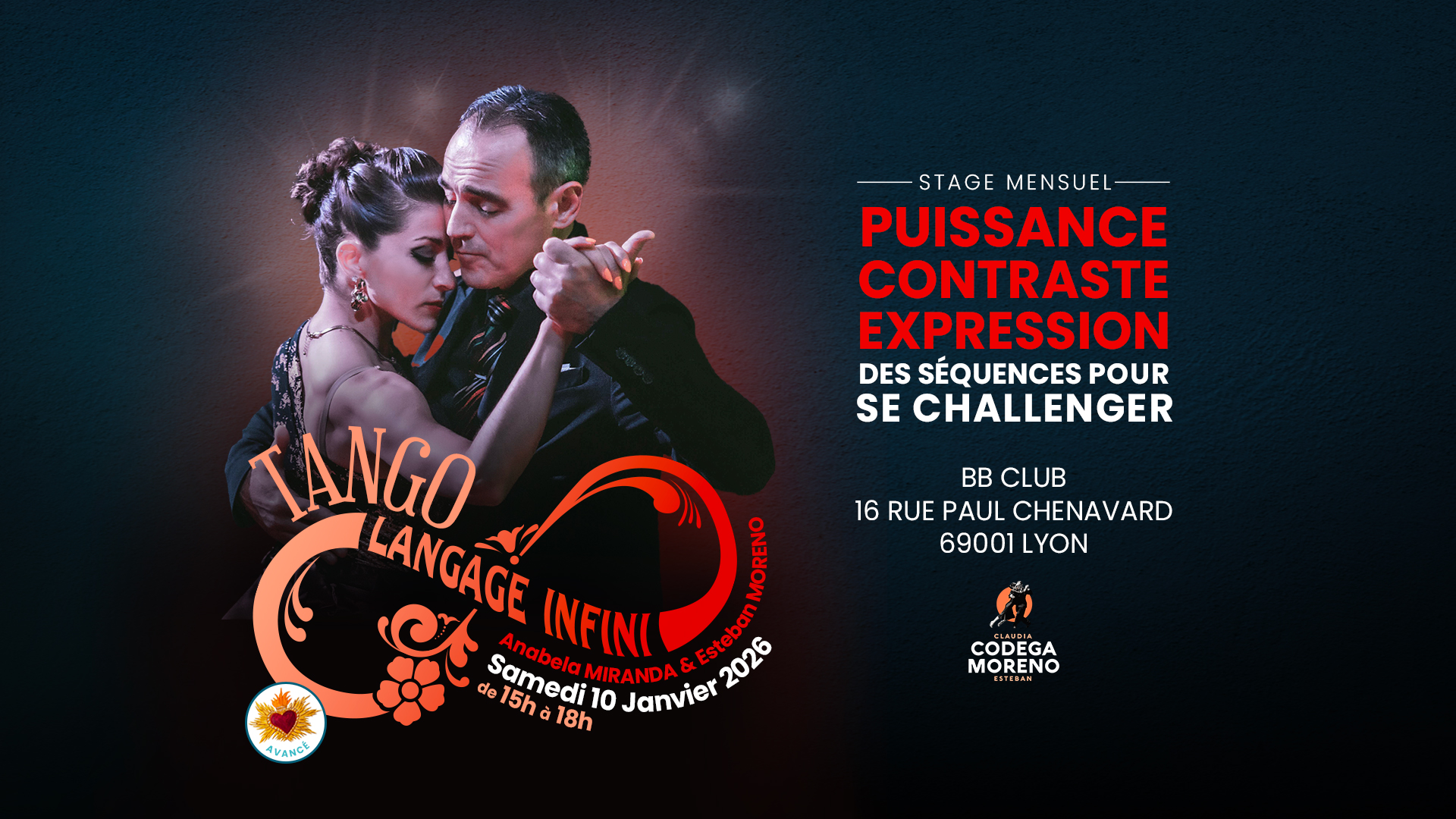 STAGE TANGO LYON, FRANCE - Samedi 17 Janvier 2026