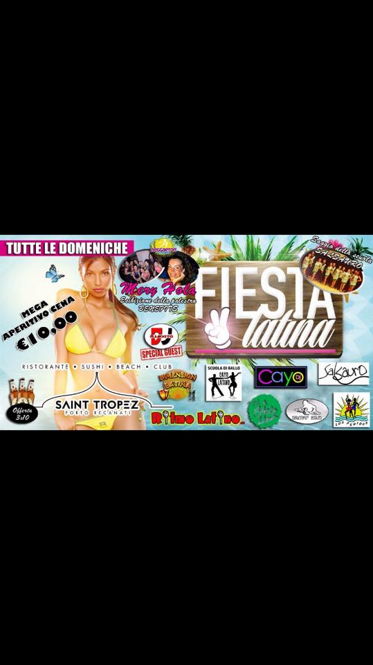 FIESTA LATINA - DOMENICA 2 LUGLIO- CHALET SAINT TROPEZ